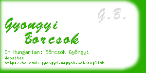 gyongyi borcsok business card
